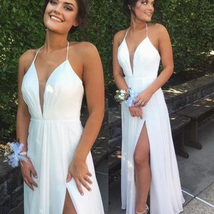 Prom Dresses, Sexy White Prom Dress..