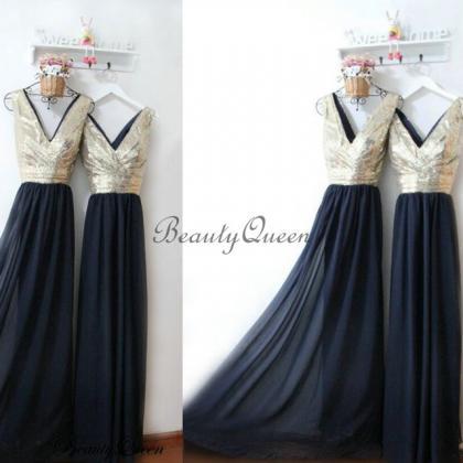 Dark Navy Blue Bridesmaid Dress 201..