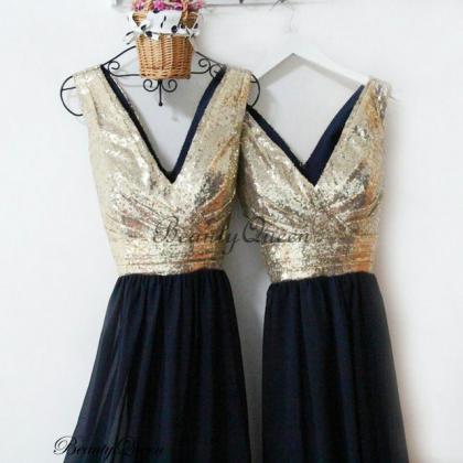Dark Navy Blue Bridesmaid Dress 201..