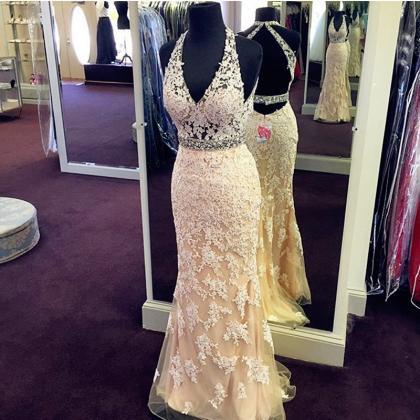 Prom Dresses,Halter Prom Gowns,Long..