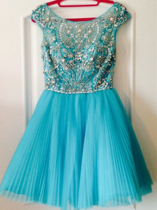 Turquoise short hotsell prom dress