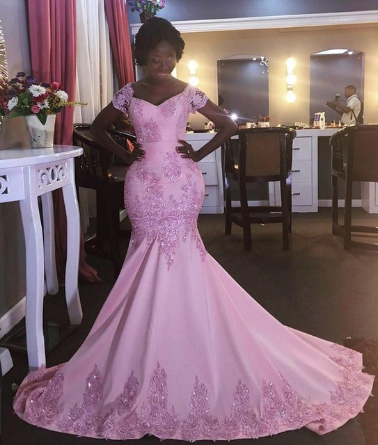 Prom Dresses,Pink Lace Prom Dresses ,Short Sleeves Prom Dress,Sexy Prom Dresses,Elegant Lace Evening Gowns,Long Evening Dress, Pageant Dresses,2017 Prom Dresses, Custom Made