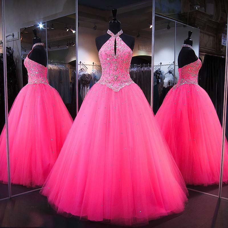 pink puffy prom dress