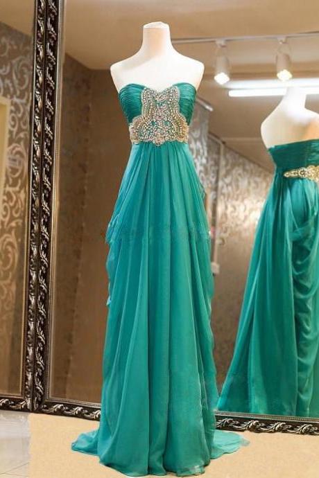 Hunter Green Prom Dresses, Formal Dresses,Strapless Prom Dress 2016, Prom Dresses,Party Dresses,Evening Dress,Sexy Prom Gowns, Chiffon Prom Dress Beaded,Pageant Dress,Sweetheart Prom Dress,Real Samples