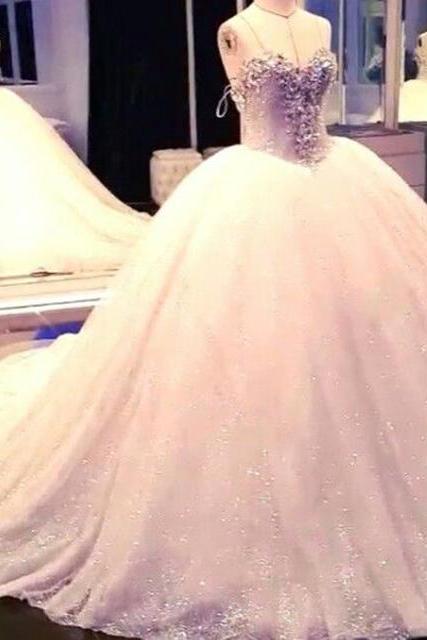 Bridal Dresses,Ball Gown Wedding Dresses,Vintage Wedding Dresses,Sweetheart wedding Gowns,La Sposa, Puffy Tulle Wedding Dress Beaded,vestidos de nova baratos