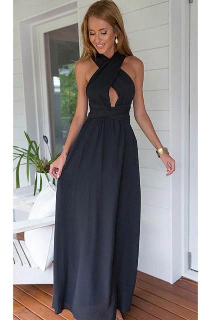 Navy Blue Prom Dresses, Sexy Prom Dresses,Long Prom Dress 2016 New Arrival,Halter Neckline Prom Dresses, Evening Gowns, Beach Prom Dresses Backless,Prom Dresses,Custom Made