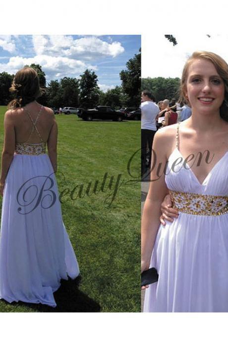 Prom Dresses,Prom Dress, Gold Beads